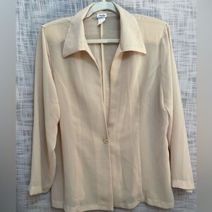 Plus size chiffon neutral blazer, evening wear blazer